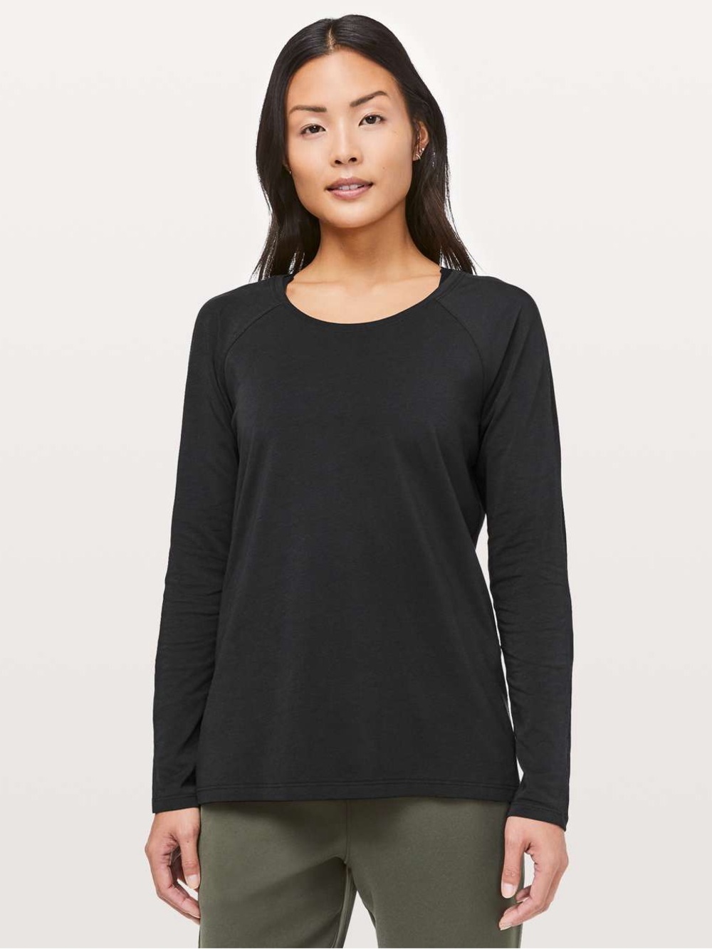 lululemon athletica Black Long-Sleeve Crewneck Top